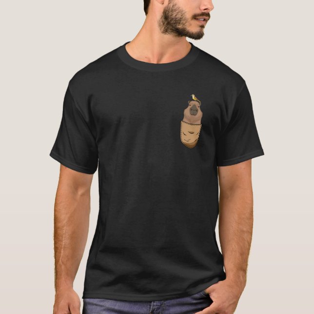 Pocket Capybara Pocket Funny Süße Tier Parody T-Shirt (Vorderseite)