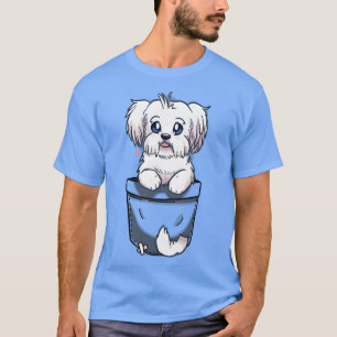 Pocket Cute Maltese Dog  T-Shirt