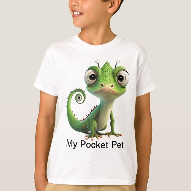 Pocket Dino-Lizard - Niedlich Reptile T - Shirt fü (Vorderseite)