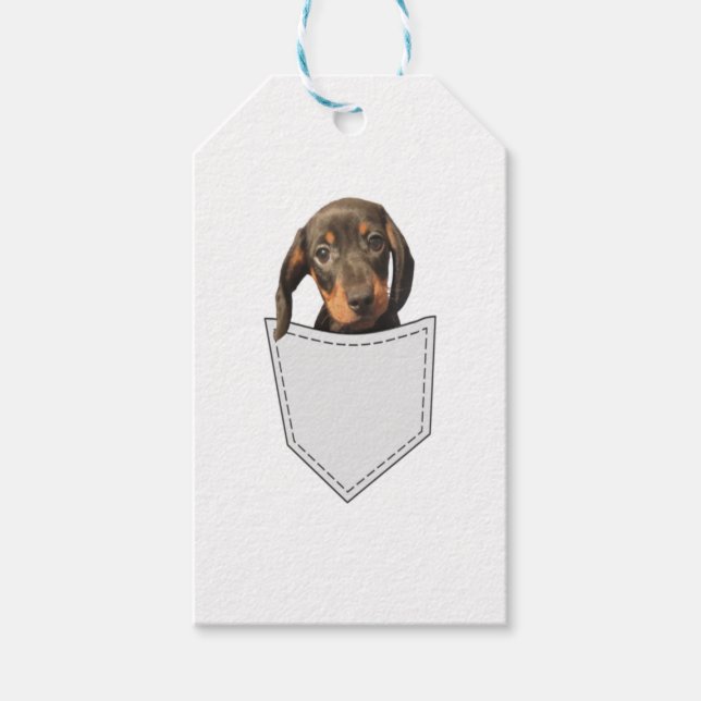 Pocket Dog Dackel Geschenkanhänger (Vorderseite)