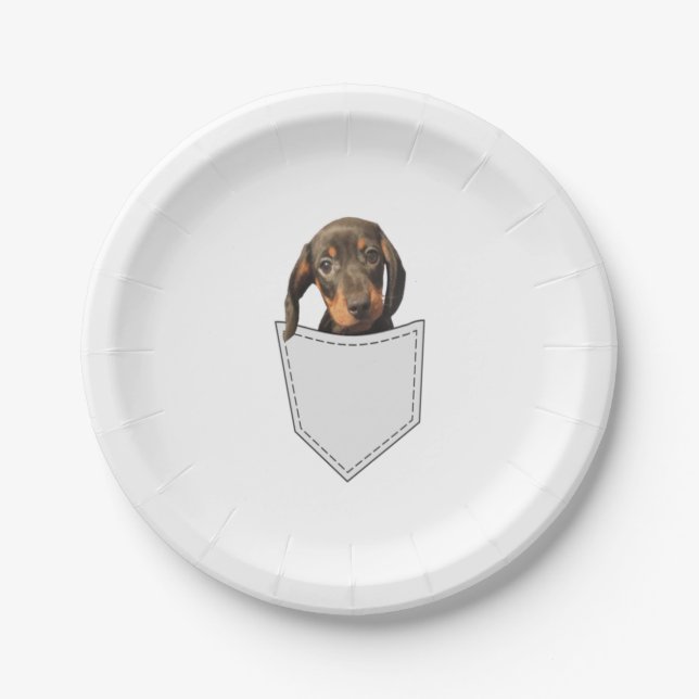 Pocket Dog Dackel Pappteller (Vorderseite)