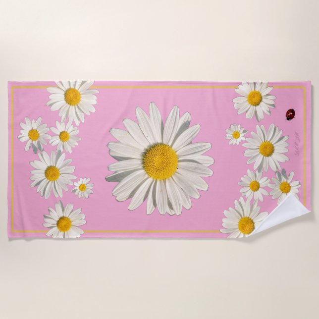 Pocket full of daisies beach towel.  strandtuch (Vorderseite)