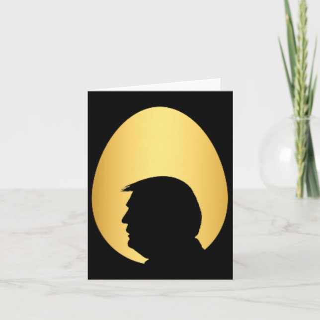 Pocket Golden Egg Hunt Trump 45 47 Silhouette Happ Karte (Vorderseite)