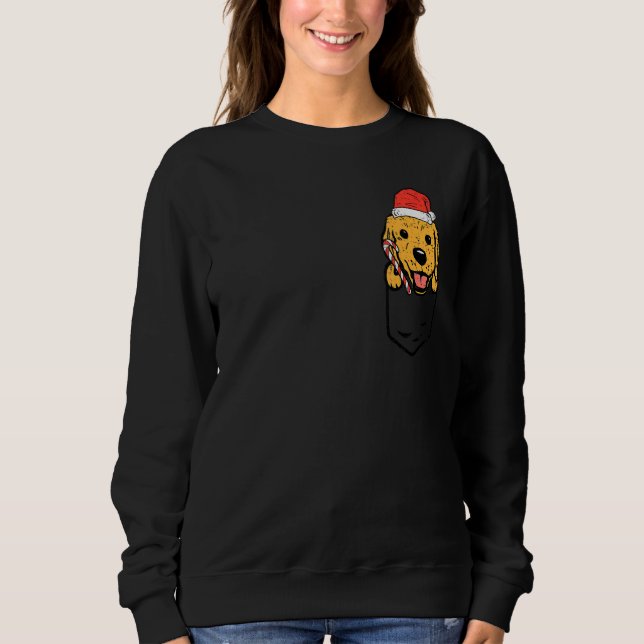 Pocket Golden Retriever Santa Dog Christmas Xmas M Sweatshirt (Vorderseite)