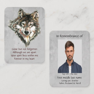 Pocket Keepake Memorial für Wolf Liebhaber Fans Visitenkarte