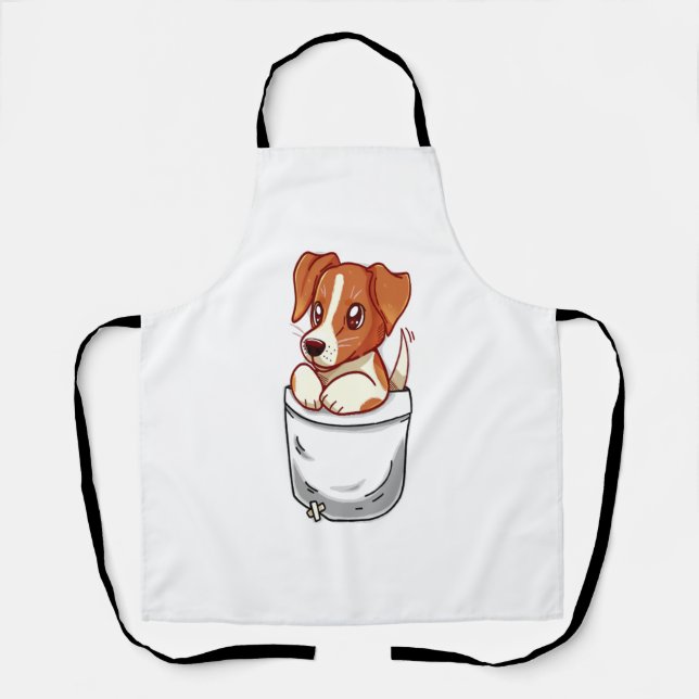 Pocket Niedlich Jack Russell Terrier Schürze (Vorderseite)