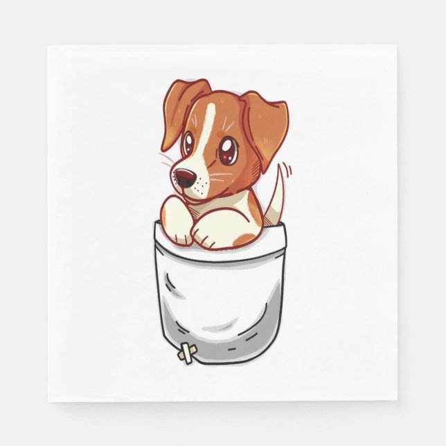 Pocket Niedlich Jack Russell Terrier Serviette (Vorderseite)