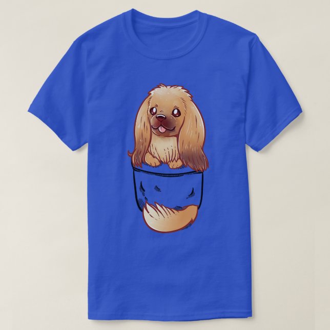 Pocket Niedlich Pekingese Dog T-Shirt (Design vorne)