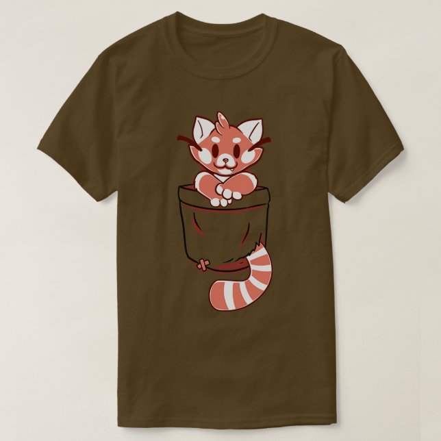 Pocket Niedlich Red Panda T-Shirt (Design vorne)