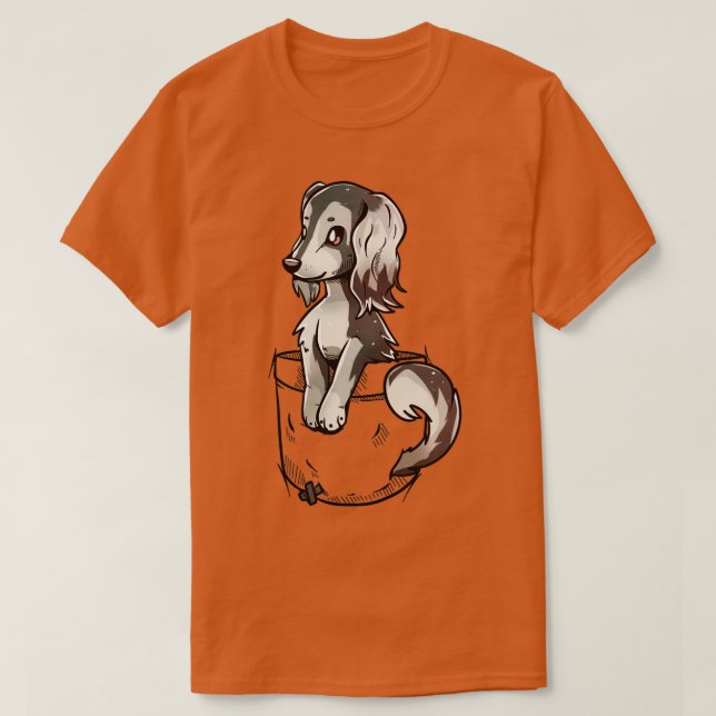 Pocket Niedlich Saluki Dog T-Shirt (Design vorne)