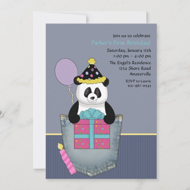 Pocket Panda's Present - Invitation à la fête d'an (Devant)