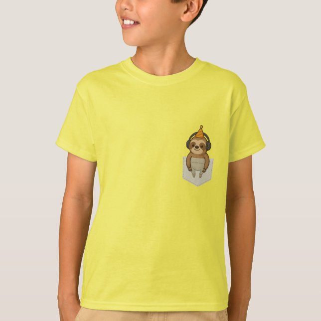 Pocket Party Sloth T-Shirt (Vorderseite)