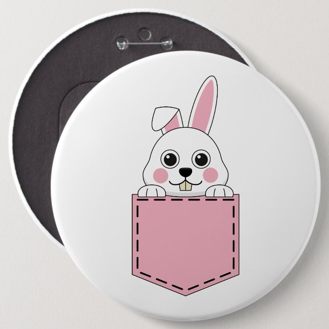 Pocket Pet Bunny Button (Vorne & Hinten)