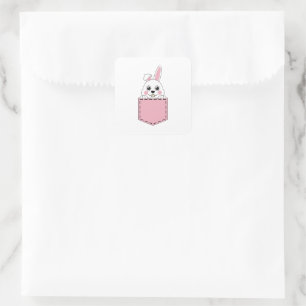 Pocket Pet Bunny Quadratischer Aufkleber