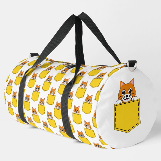 Pocket Pet Cat Muster Duffle Bag (Linke Ecke)