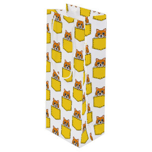 Pocket Pet Cat Muster Geschenktüte Für Weinflaschen