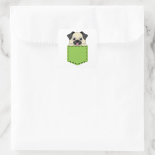 Pocket Pet Hund personalisieren Quadratischer Aufkleber