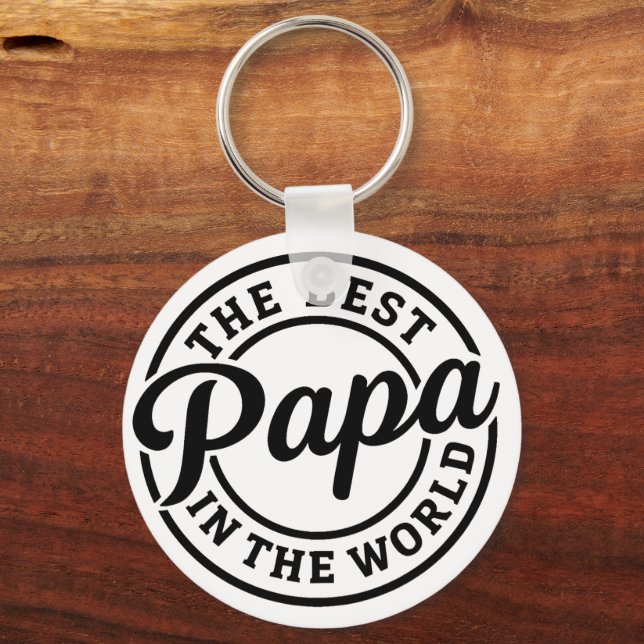 Pocket-Sized Praise – Best Papa Ever Keychain Schlüsselanhänger (Rückseite)
