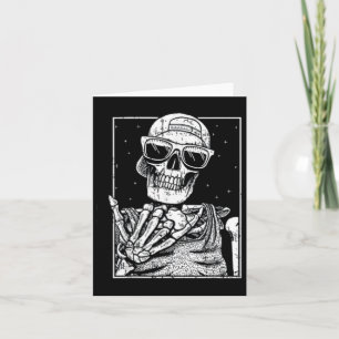 Pocket Skeleton Rockhand Halloween Cool Music Rock Karte