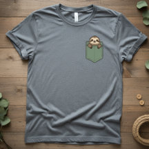 Pocket Sloth — Süßes Pocket-T-Design, minimaler Fa
