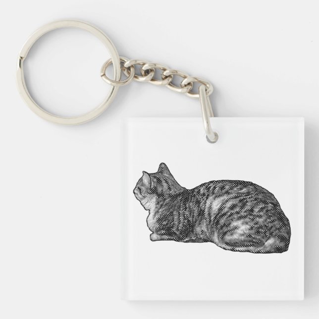 Pocket Tabby, getupfte Pasten Schlüsselanhänger (Vorderseite)