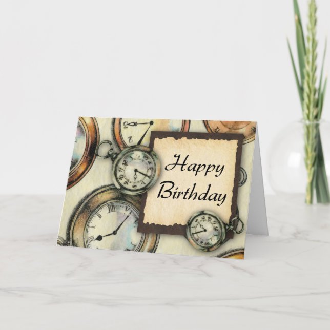 Pocket Watch Birthday Card Karte (Vorderseite)