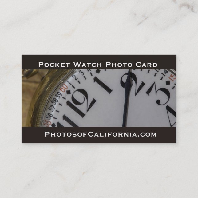 Pocket Watch Foto Business Card Visitenkarte (Vorderseite)