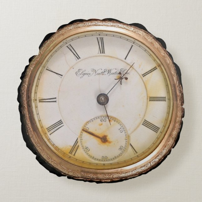 Pocket Watch Round Throw Kissen (Vorderseite)