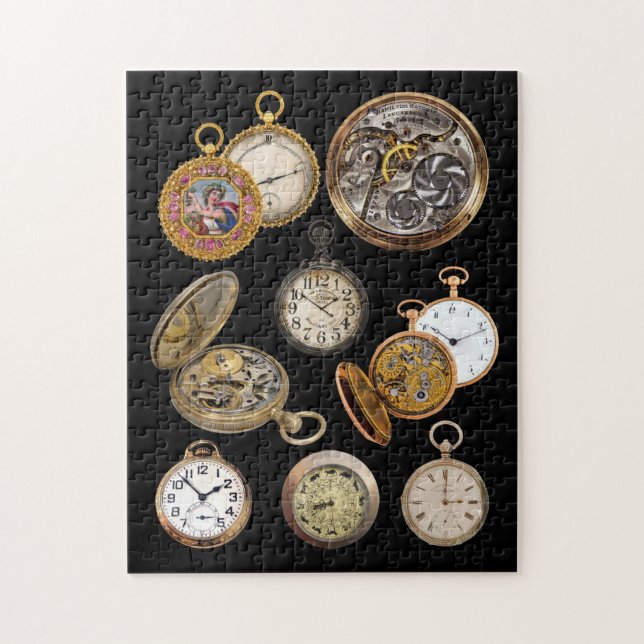Pocket Watches Zeitstempel-Objekte-Collage (Vertikal)
