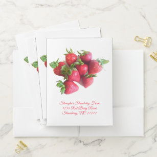 Pocketfalten - Handvoll Erdbeeren Bewerbungsmappe
