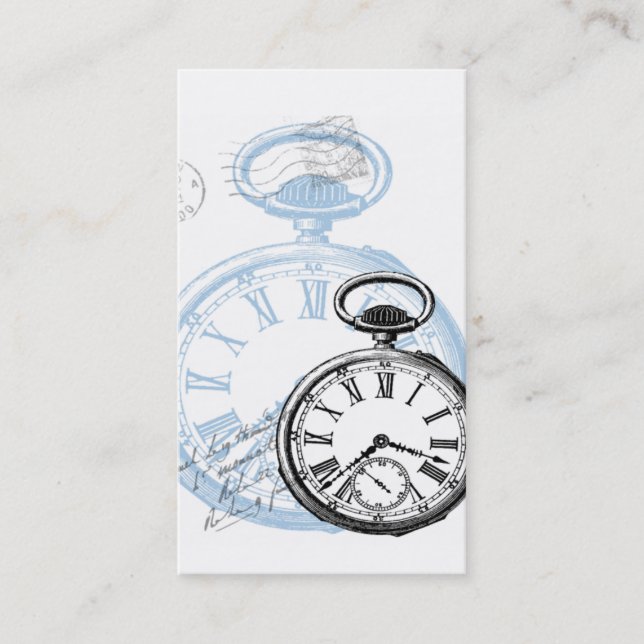 Pocketwatch Watch Uhr Visitenkarten Visitenkarte (Vorderseite)