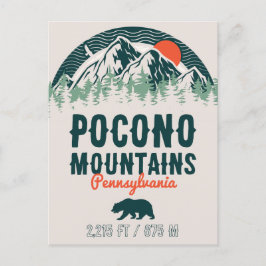 Pocono Berge PA Retro Sunset Souvenirs Postkarte