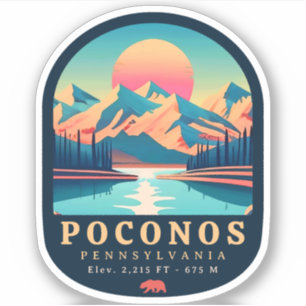Pocono Berge Pennsylvania Vintag Souvenirs Aufkleber