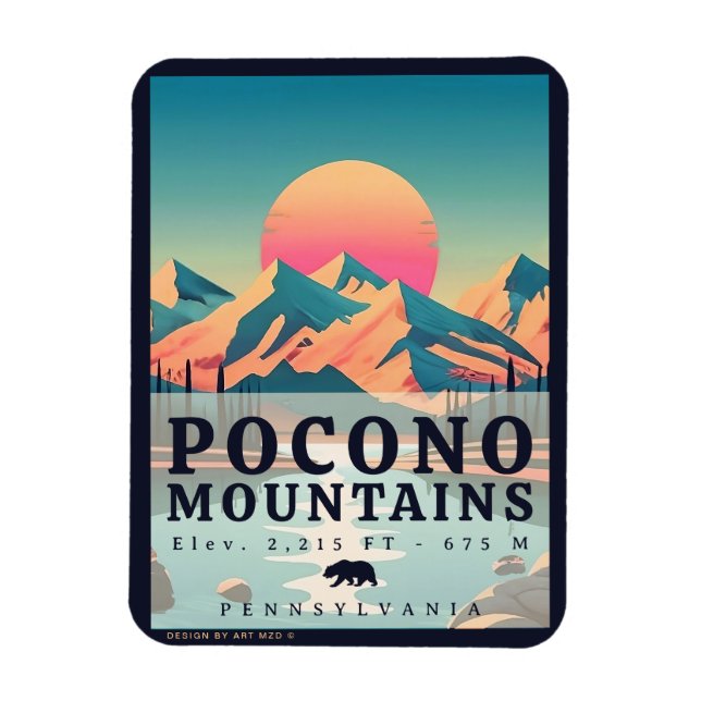 Pocono Berge Pennsylvania Vintag Souvenirs Magnet (Vertikal)