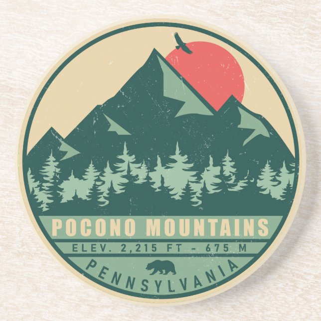 Pocono Berge Pennsylvania Wandern Sonnenuntergang Getränkeuntersetzer (Vorne)