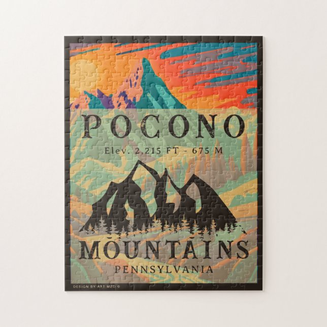 Pocono Mountains Pennsylvania - Retro Souvenirs (Vertikal)