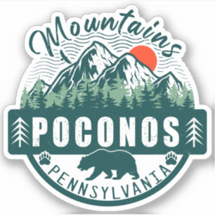 Pocono Mountains Pennsylvania - Retro Souvenirs Aufkleber