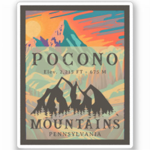 Pocono Mountains Pennsylvania - Retro Souvenirs Aufkleber