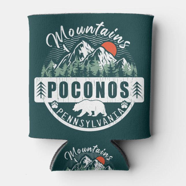 Pocono Mountains Pennsylvania - Retro Souvenirs Dosenkühler (Vorderseite)