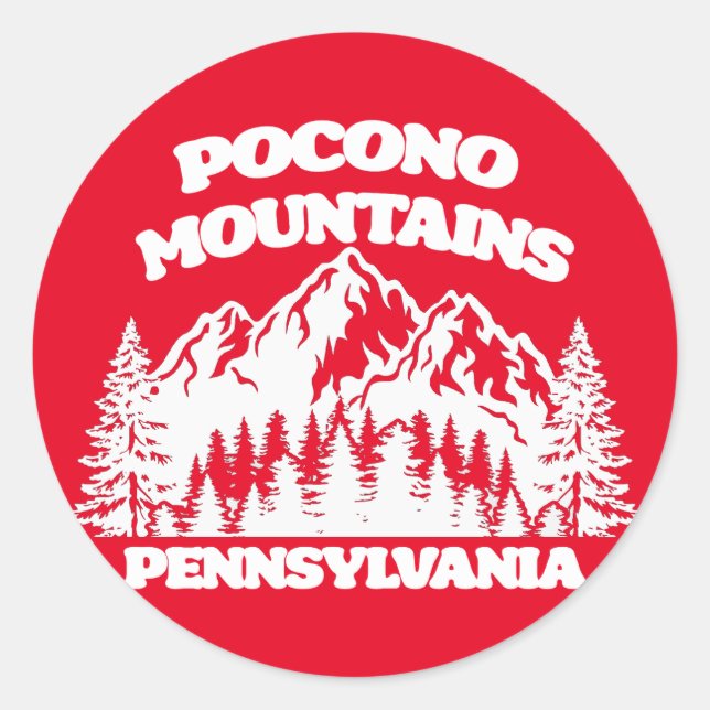 Pocono Mountains Pennsylvania Runder Aufkleber (Vorderseite)
