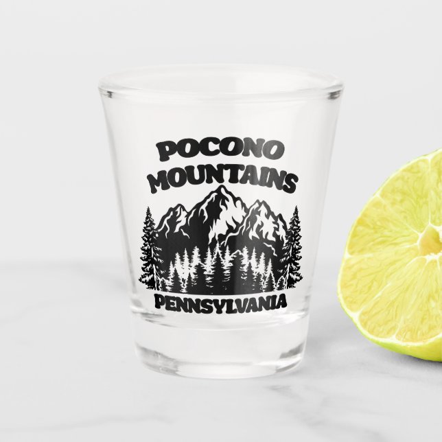 Pocono Mountains Pennsylvania Schnapsglas (Vorderseite)