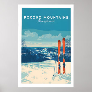 Pocono Mountains Pennsylvania Skigebiet Poster