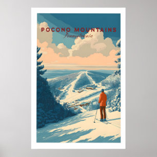 Pocono Mountains Ski Print 1 Poster
