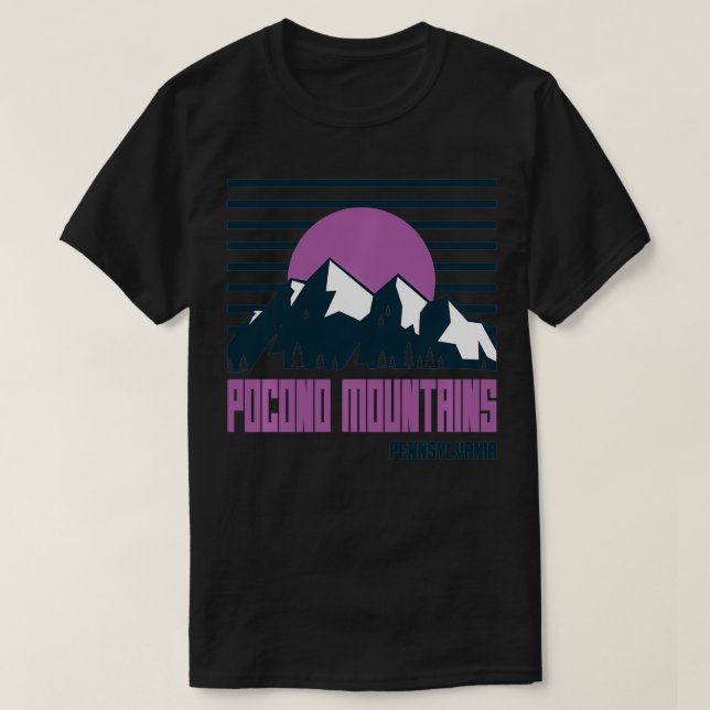 Pocono Vintage Berge Wandern Pennsylv T-Shirt (Design vorne)