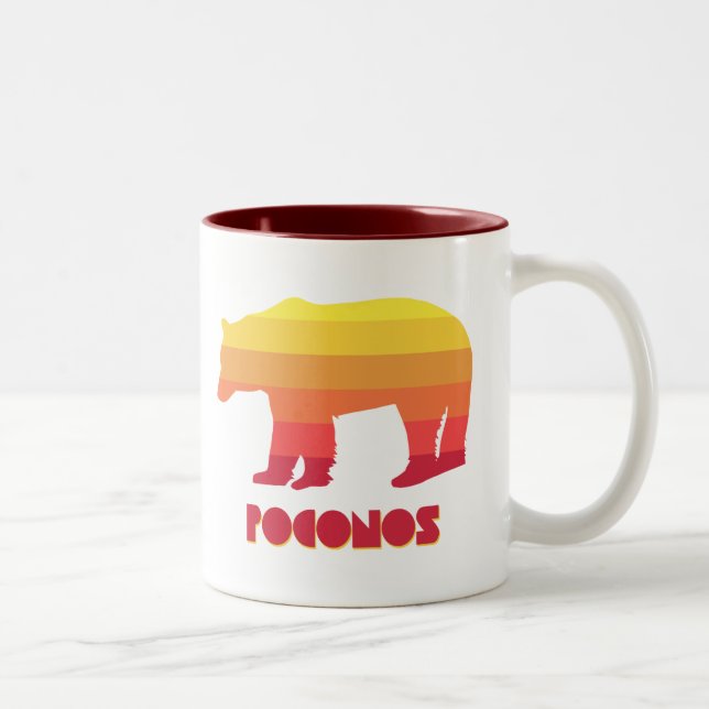 Poconos-Bär Zweifarbige Tasse (Rechts)