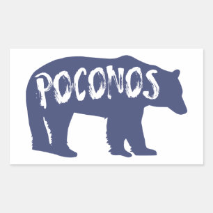 Poconos Bear Rechteckiger Aufkleber