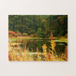 Poconos Herbst-Teich-Szene