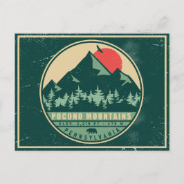 Poconos PA Retro Sunset Vintag Souvenir Geschenk Postkarte