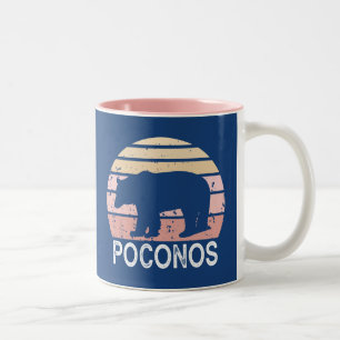 Poconos Retro Bär Zweifarbige Tasse