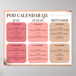 POD Werbeaktion Kalender 3. Quartal Poster